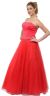 Main image of Watermelon A-Line Beaded Prom Dress